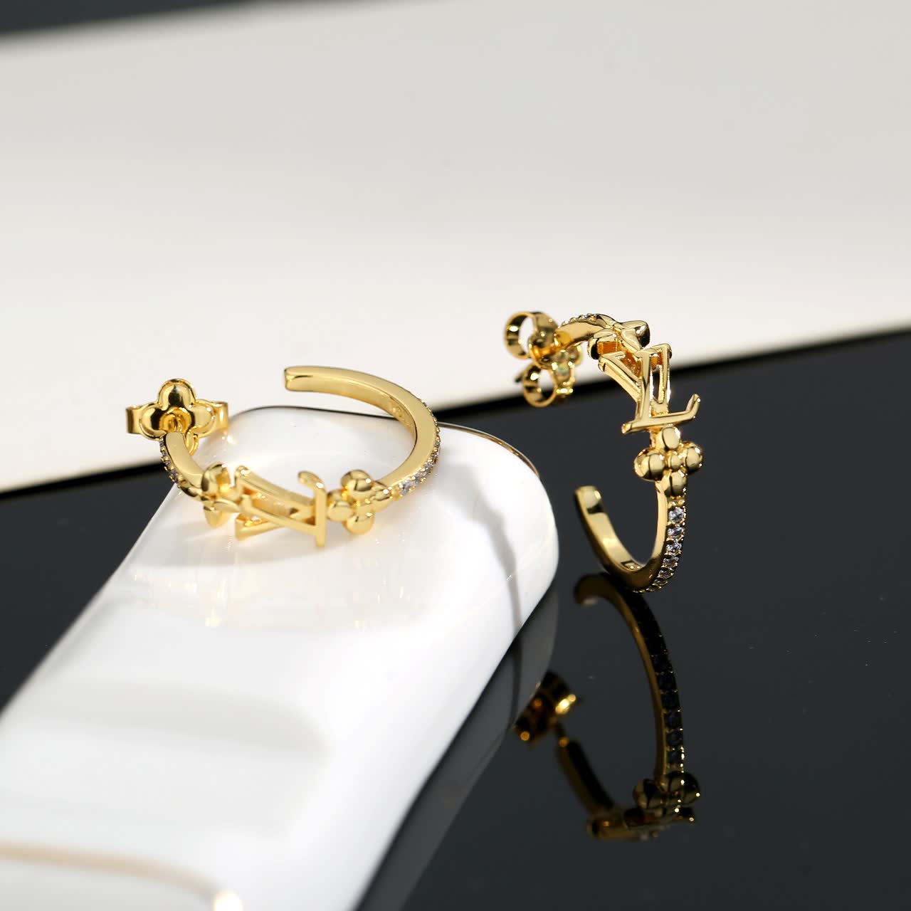 Louis Vuitton Gold Tone Earrings